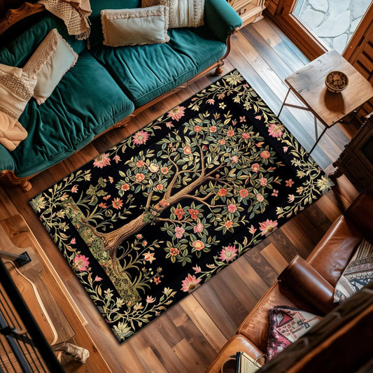 Tree of Life Area Rug Cottagecore Earth Tone