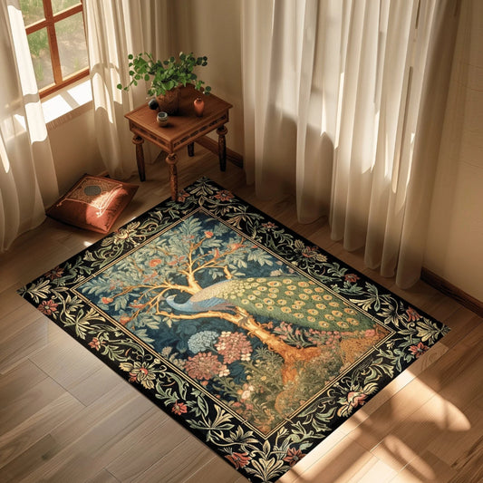 Cottagecore Peacock Accent Rug Fairycore