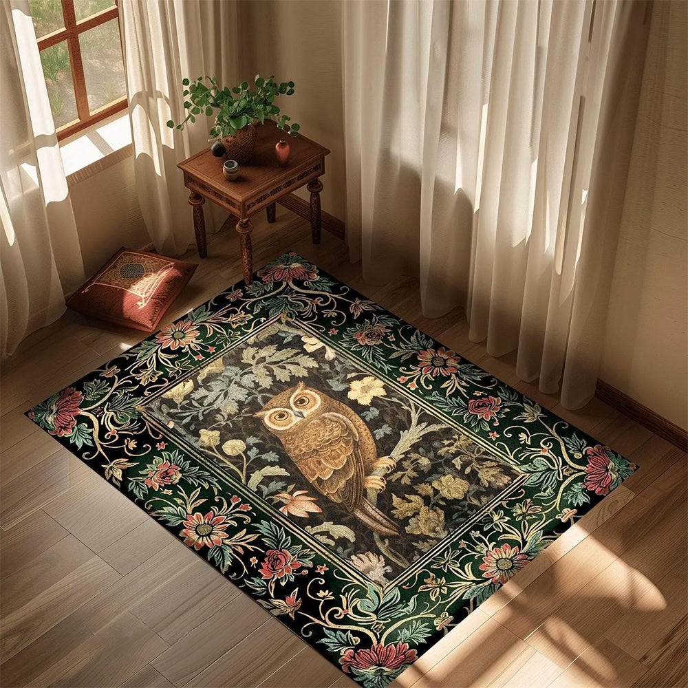 Whimsical Owl Forest Rug