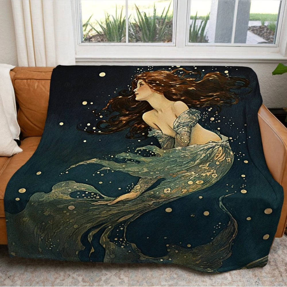 Celestial Mermaid Throw Blanket Fairycore