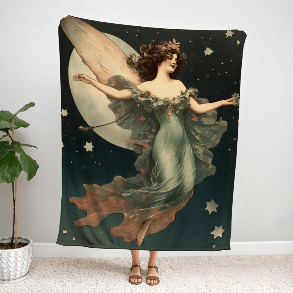 Celestial Art Throw Blanket Vintage Fairy Aesthetic