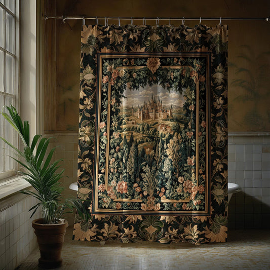Medieval Victorian Royal Shower Curtain Dark Academia