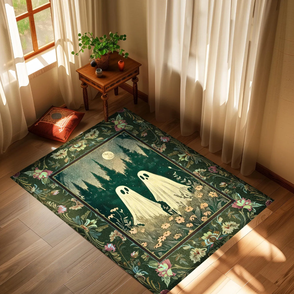 Celestial Ghost Lovers Decor Rug Whimsical