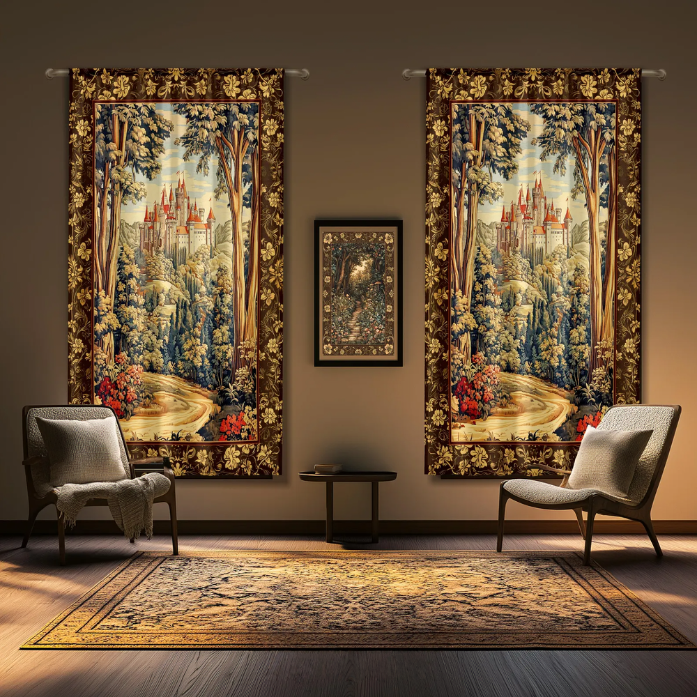 Fairytale Castle Blackout Curtains Woodland Folklore Aesthetic