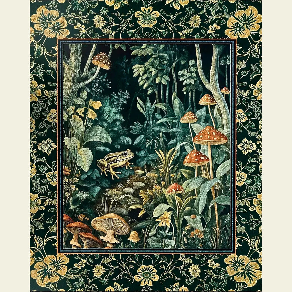 Magical Mushroom Folklore Forest Rug Machine Washable