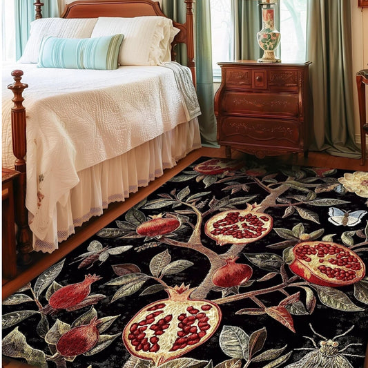 Mystic Baroque-Inspired Dark Academia Pomegranate Rug