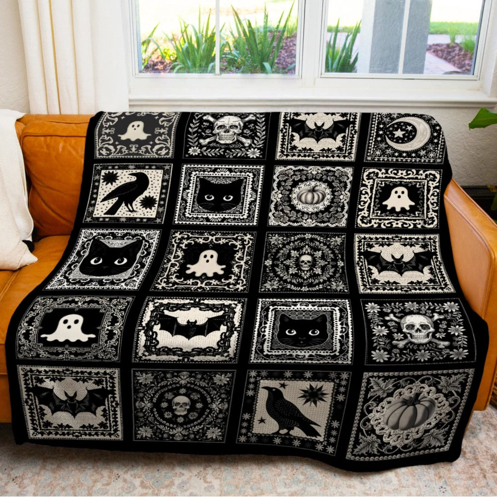 Halloween Throw Blanket Dark Academia Gothic