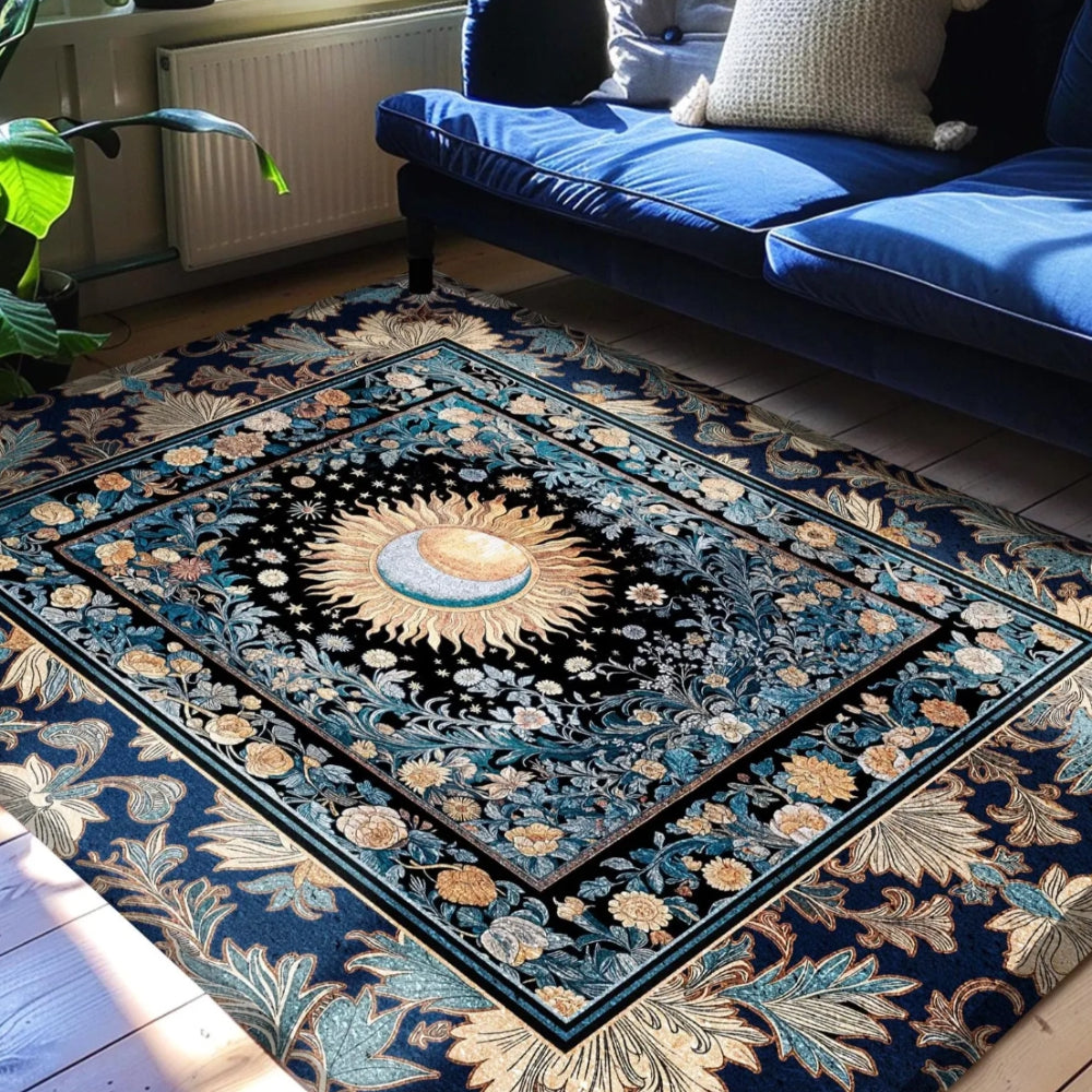 Lunar Energy Peaceful Bedroom Rug Astrology Mystic Whimsical