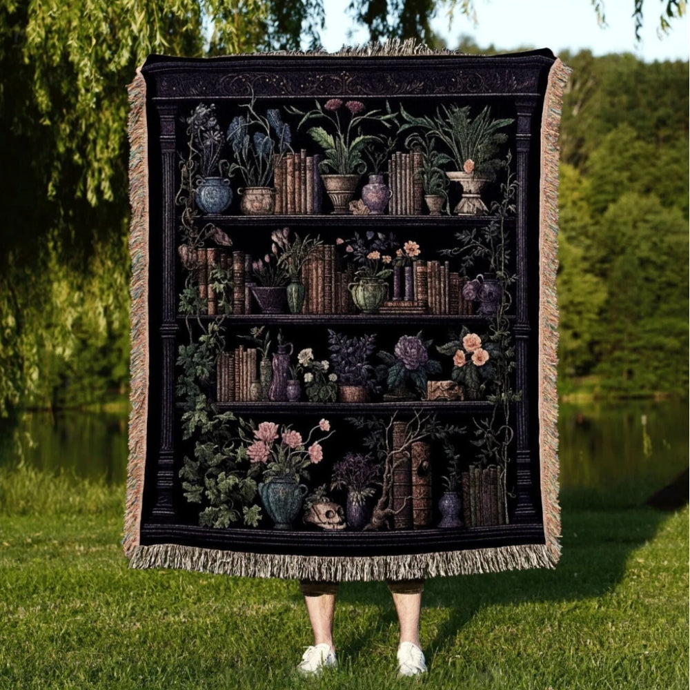 Book Lovers Woven Throw Tapestry Dark Academia Vintage