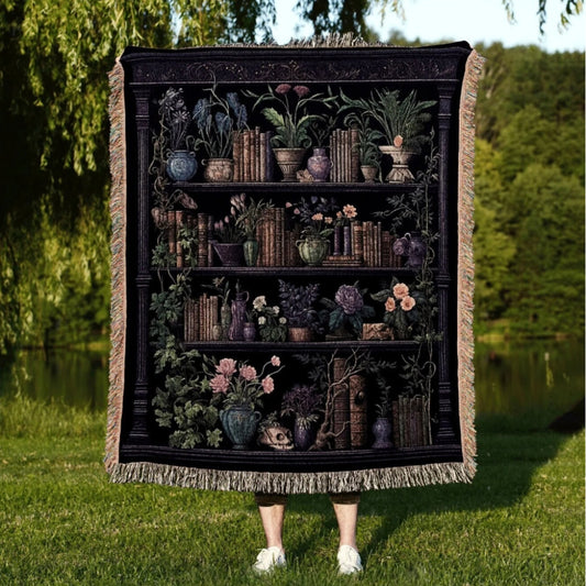 Book Lovers Woven Throw Tapestry Dark Academia Vintage