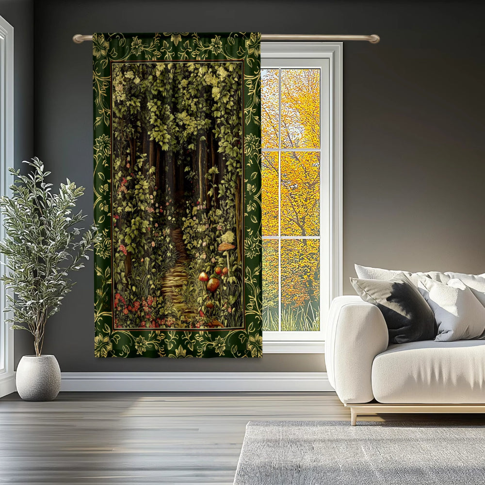 Fairytale Forest Botanical Blackout Curtains Mystic Aesthetic