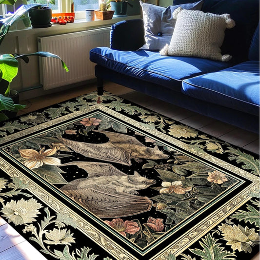 Bat Lovers Rug Gothic Cottagecore Decor