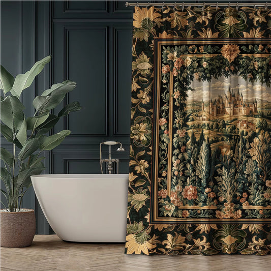 Medieval Victorian Royal Shower Curtain Dark Academia
