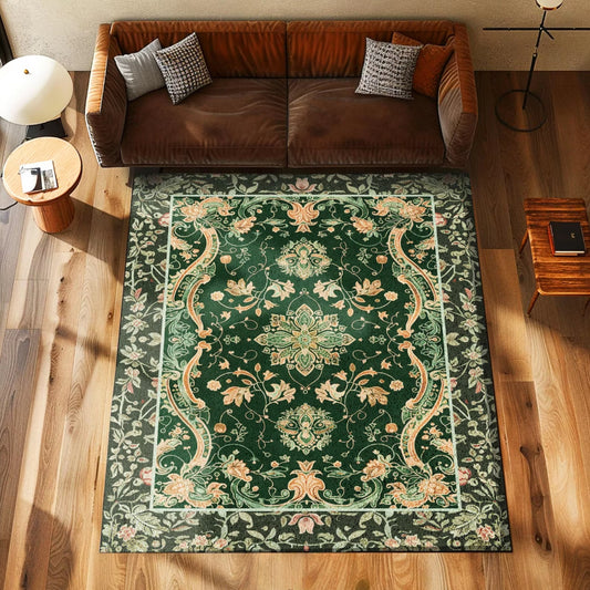 Mystic Cottagecore Accent Rug Emerald Green