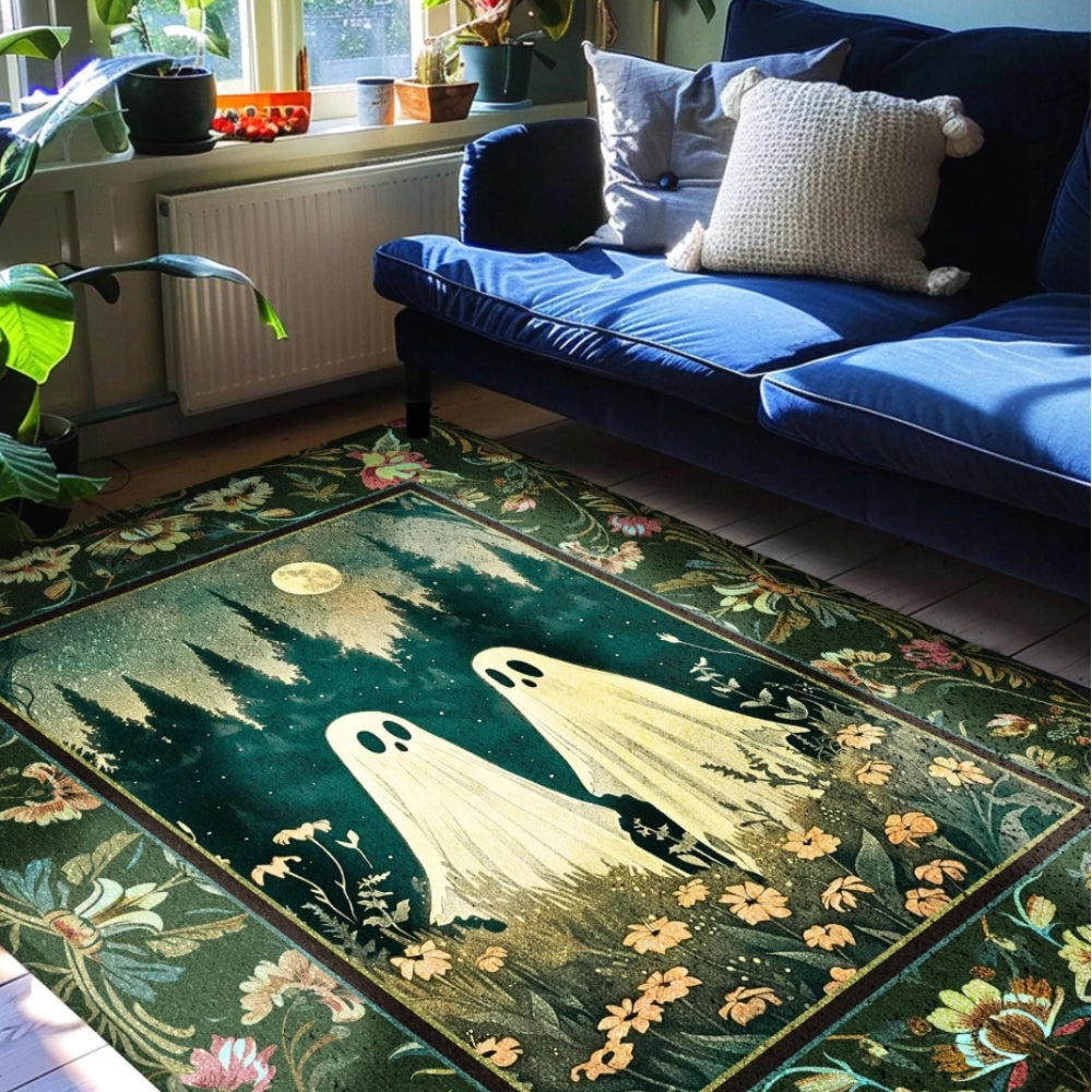 Celestial Ghost Lovers Decor Rug Whimsical