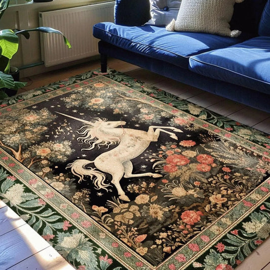 Mystical Folklore Unicorn Rug Woodland Fairycore