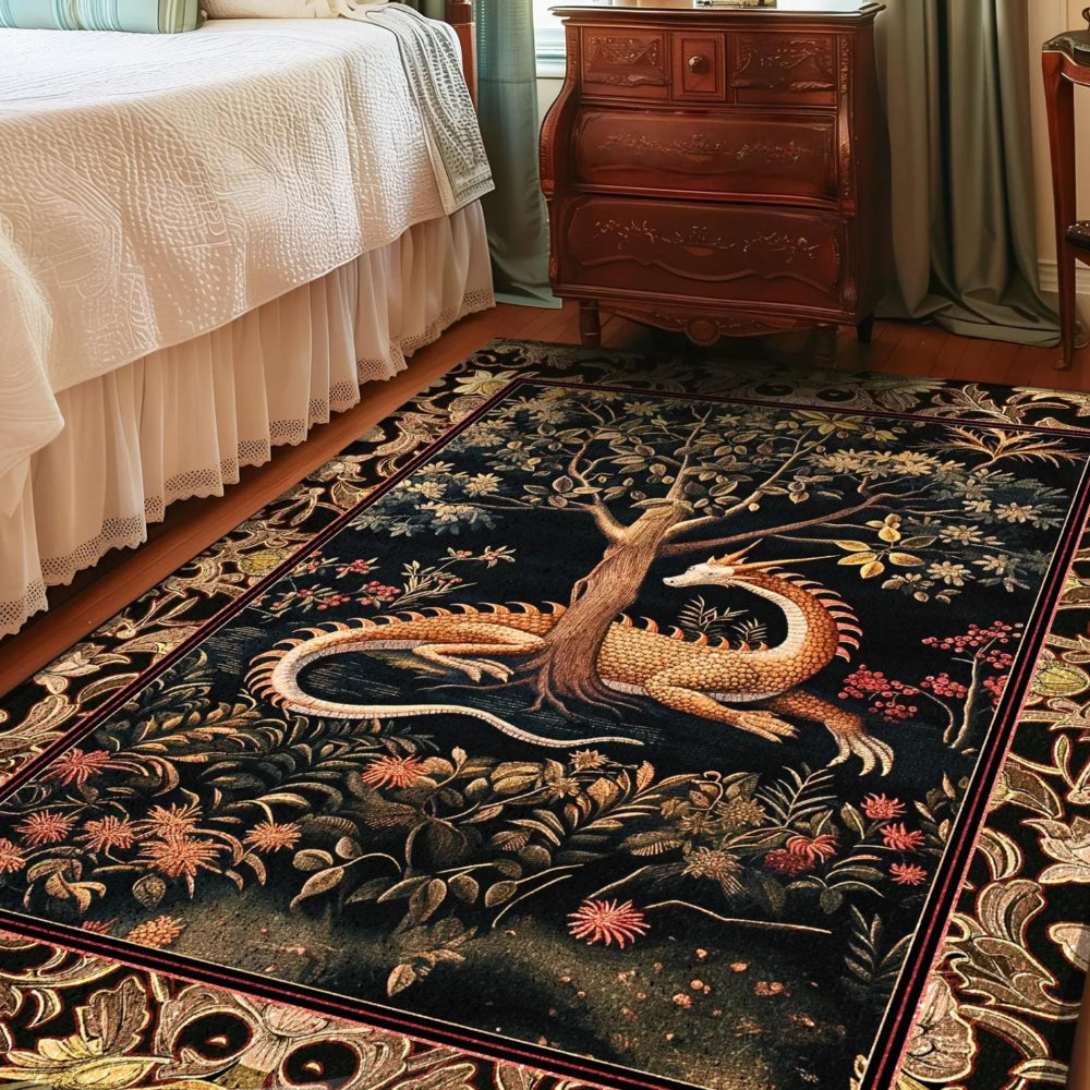 Ancient Dragon Art Area Rug Folklore Home