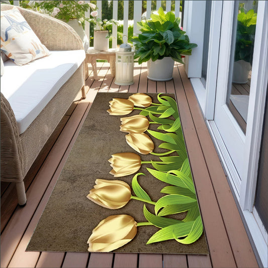 Tulip Flower Rug Machine Washable