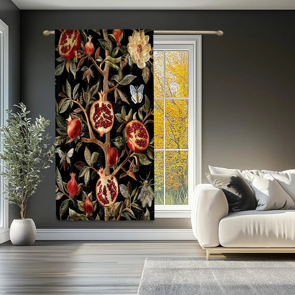Pomegranate Blackout Curtains Dark Academia Gothic