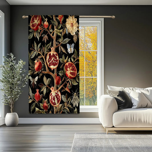 Pomegranate Blackout Curtains Dark Academia Gothic