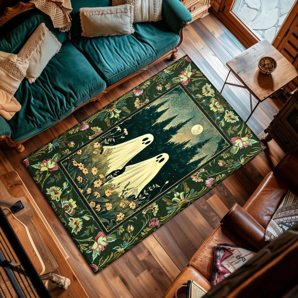Celestial Ghost Lovers Decor Rug Whimsical