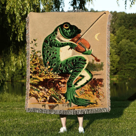 Vintage Toad Woven Throw Tapestry Frog Aesthetic Cottagecore