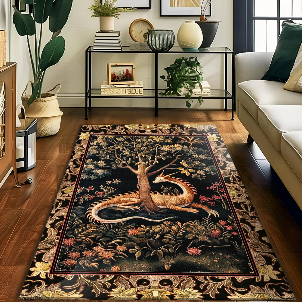 Ancient Dragon Art Area Rug Folklore Home