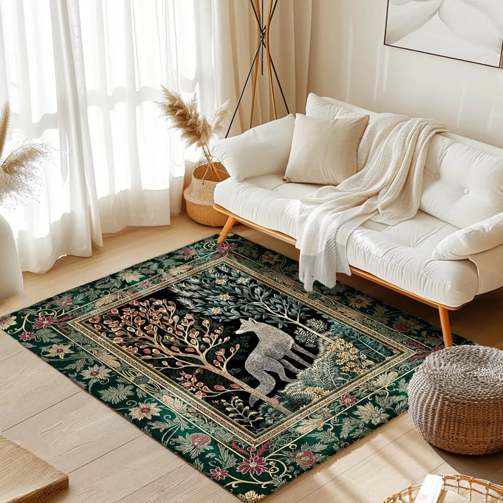 Danish Folk Art Forest Woodland Rug