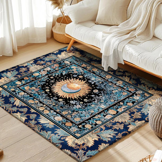 Lunar Energy Peaceful Bedroom Rug Astrology Mystic Whimsical