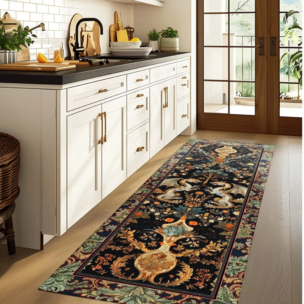 Rococo Dragon Rug Baroque Art