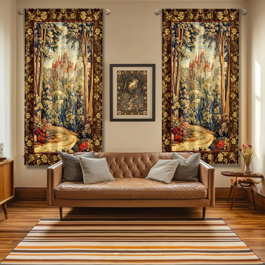 Fairytale Castle Blackout Curtains Woodland Folklore Aesthetic