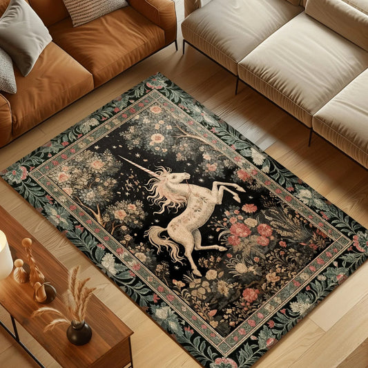 Mystical Folklore Unicorn Rug Woodland Fairycore