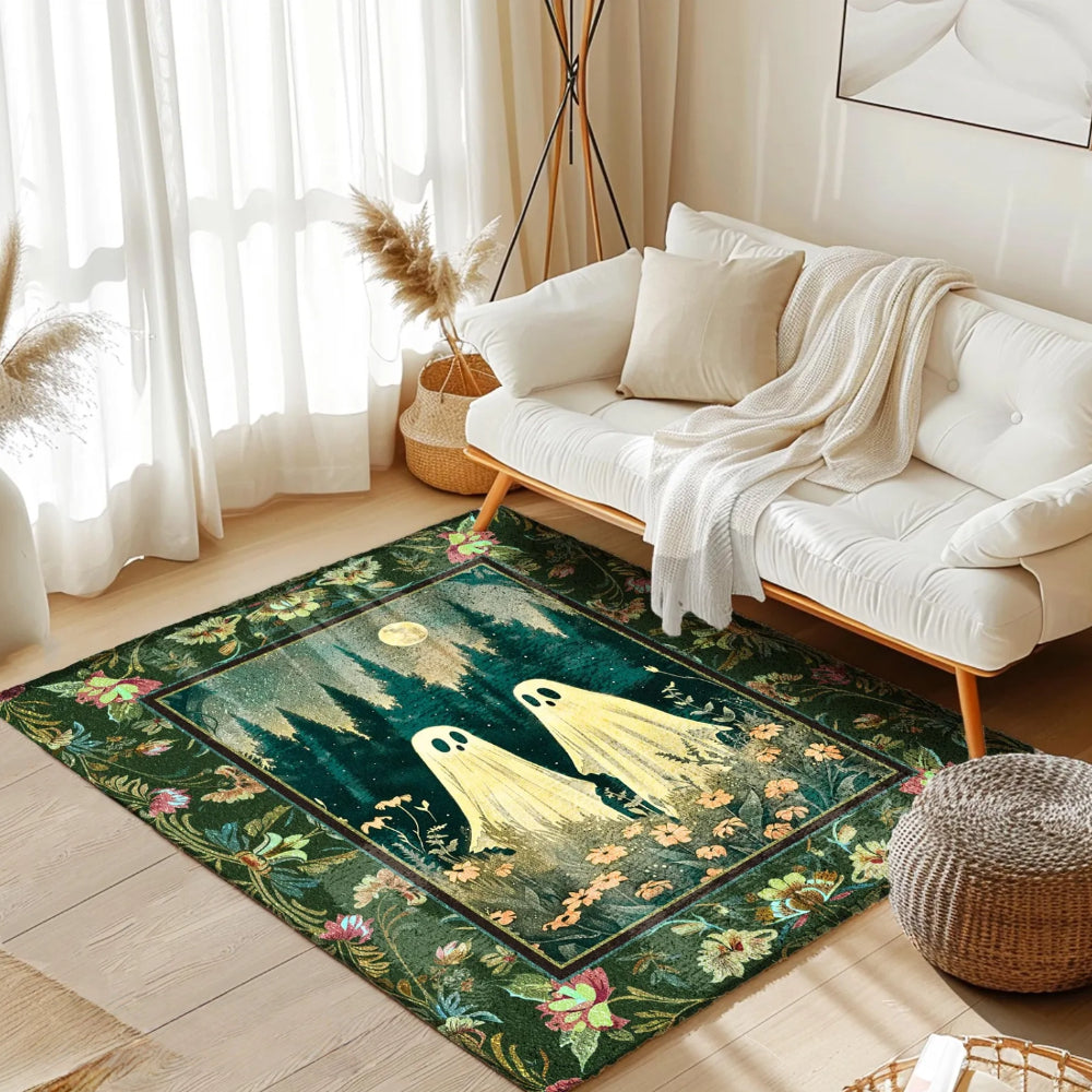 Celestial Ghost Lovers Decor Rug Whimsical