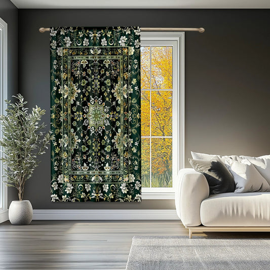 Moody Emerald Green Blackout Curtains Cottagecore