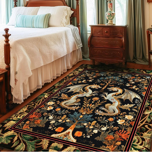 Rococo Dragon Rug Baroque Art
