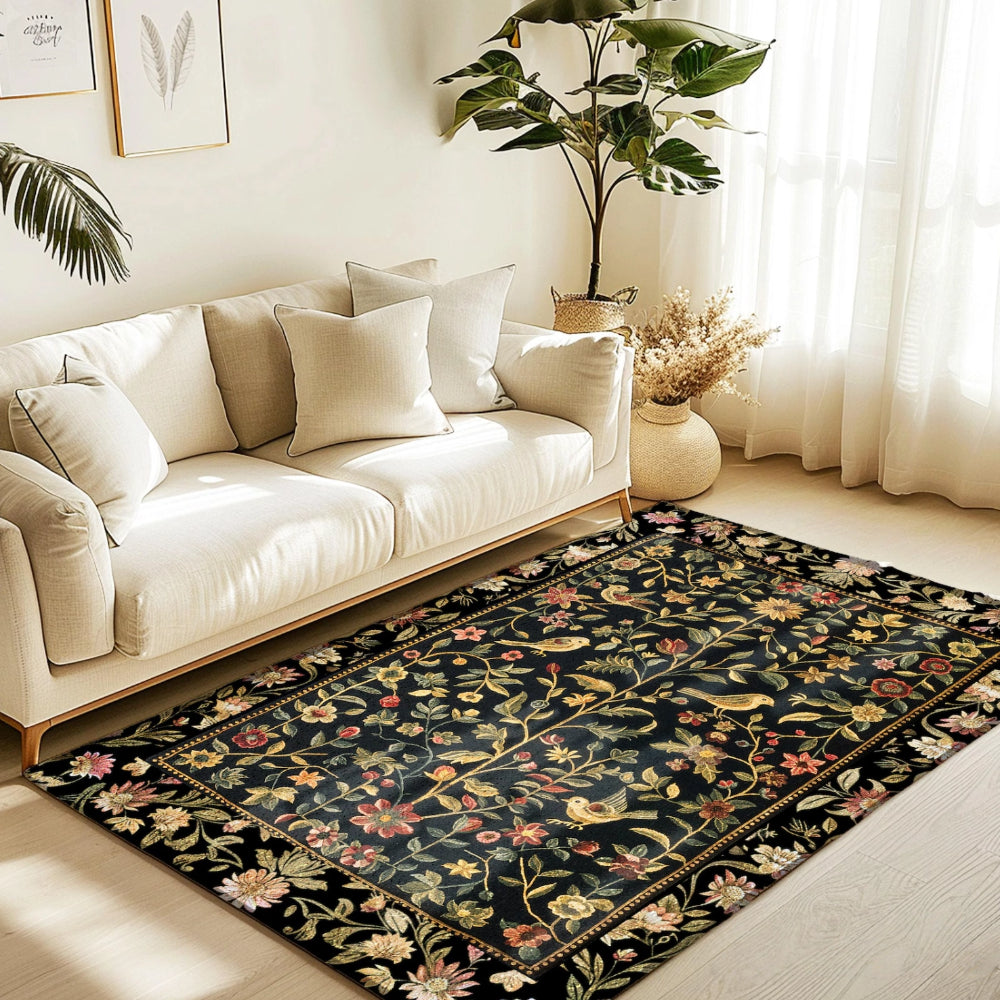 Wildflower Aesthetic Area Rug Rustic Home Decor