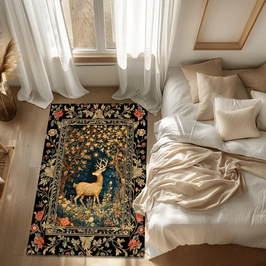 Forest Spirit Mystic Deer Rug Cottagecore Room Decor