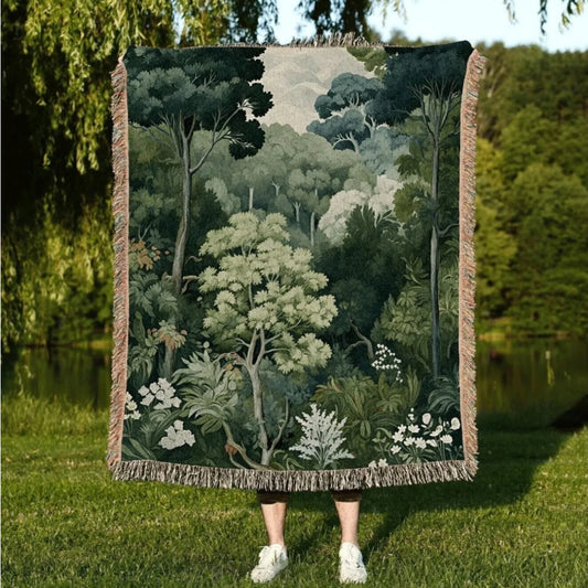 Woven Throw Tapestry Vintage Woodland Aesthetic Decor