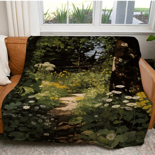 Dark Fairycore Woodland Throw Blanket Renaissance Art