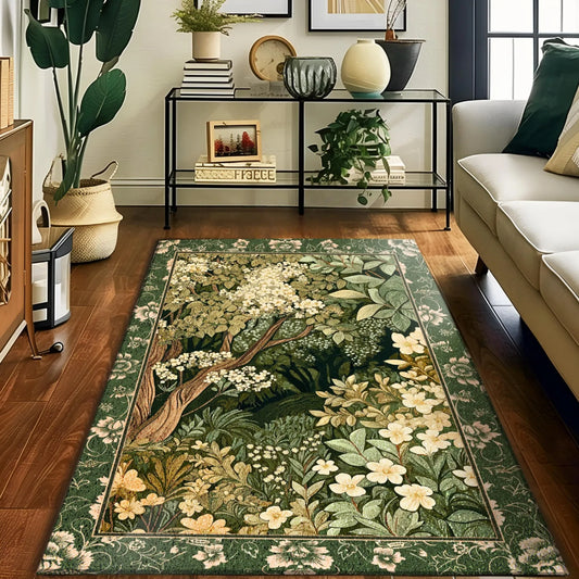 Aesthetic Sage Green Accent Rug Cottagecore