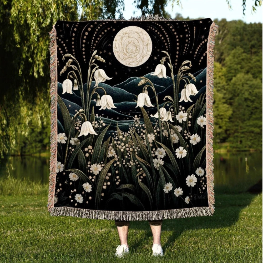 Lily of the Valley Woven Throw Tapestry