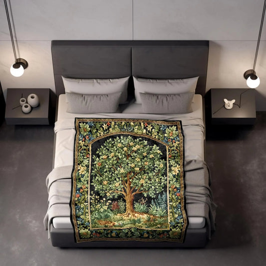 Tree Of Life Throw Blanket Medieval Aesthetic Renaissance