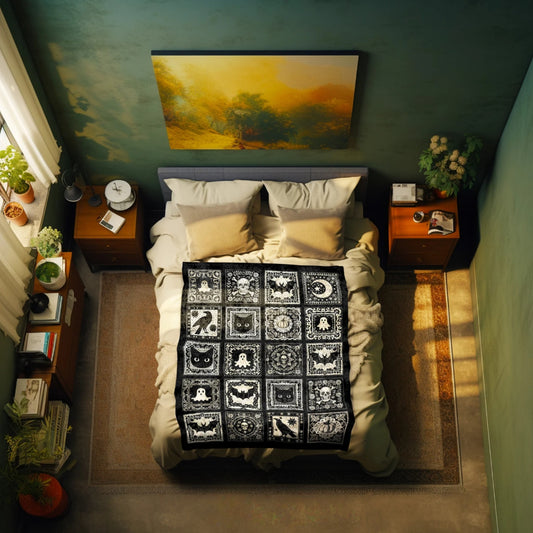 Halloween Throw Blanket Dark Academia Gothic