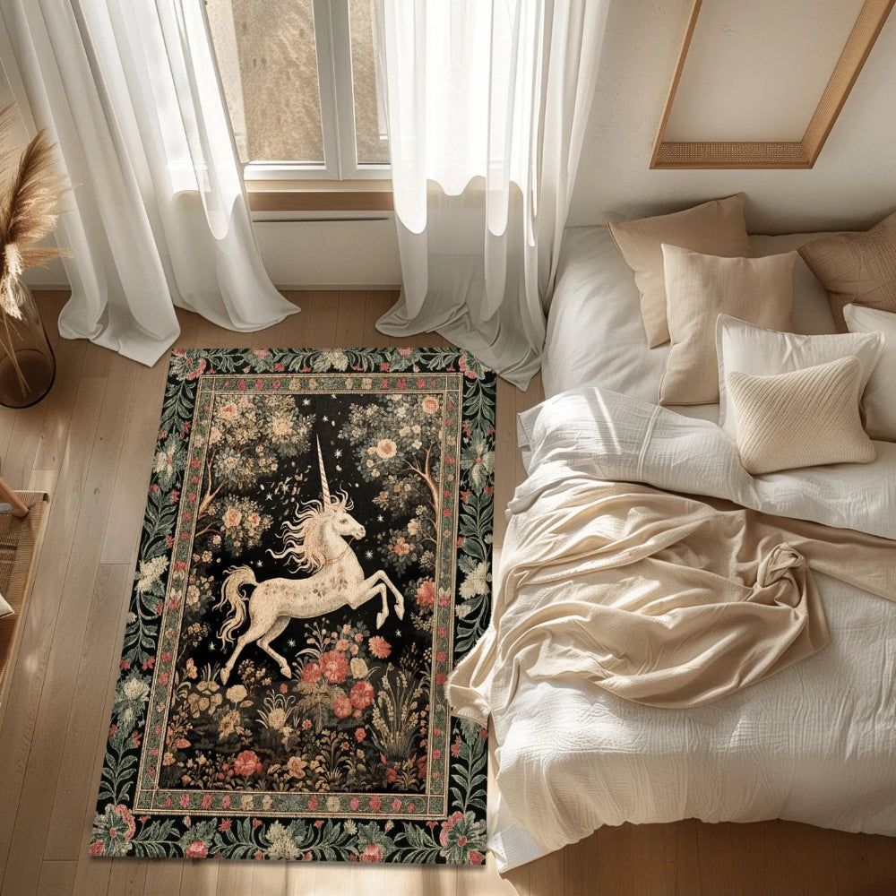 Mystical Folklore Unicorn Rug Woodland Fairycore
