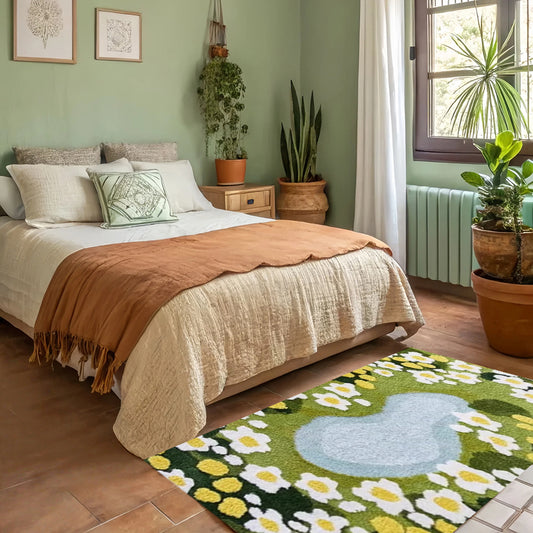 Garden Yellow and White Flower Rug