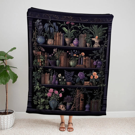 Book Lover Throw Blanket Dark Academia