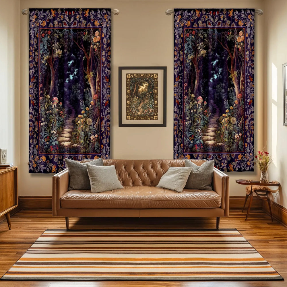 Magical Woodland Blackout Curtains Botanical Aesthetic