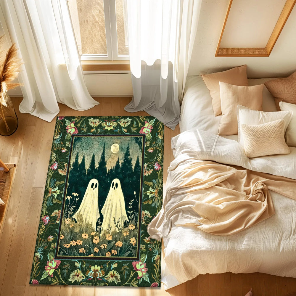 Celestial Ghost Lovers Decor Rug Whimsical