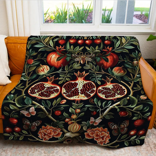 Pomegranate Throw Blanket Dark Academia Woodland Gothic