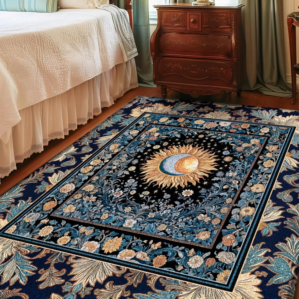 Lunar Energy Peaceful Bedroom Rug Astrology Mystic Whimsical